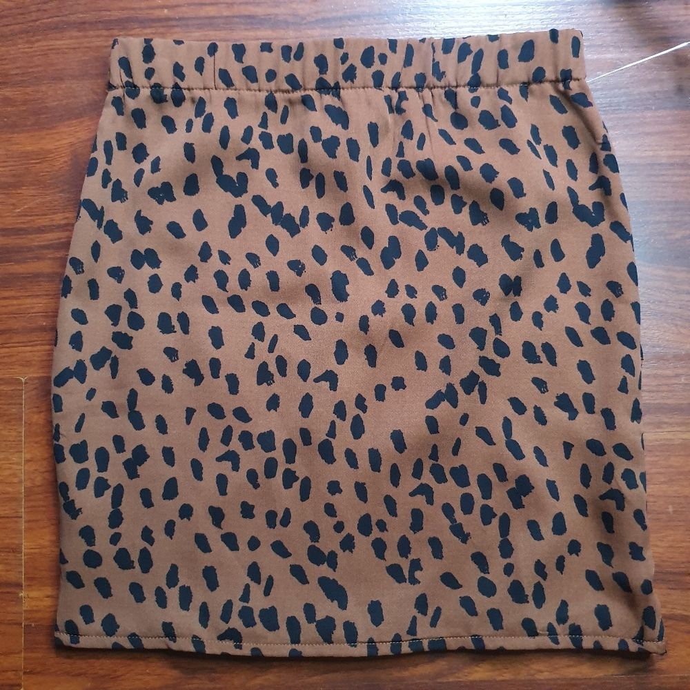 NWT  O.VIANCA Skirt brown coffee pattern skirt sz small